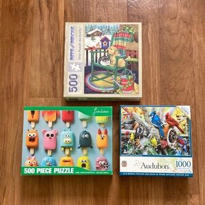 Puzzles set of three nature theme hobby